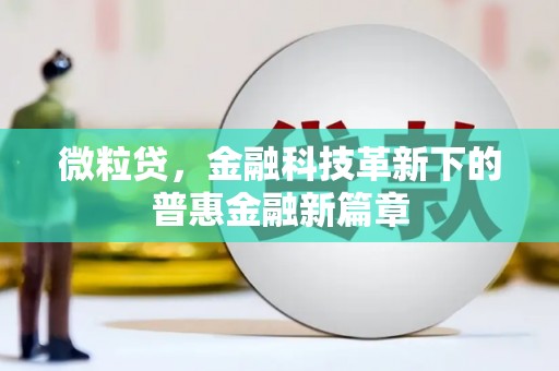 文昌微粒贷，金融科技革新下的普惠金融新篇章