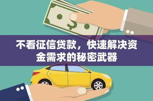红原不看征信贷款，快速解决资金需求的秘密武器