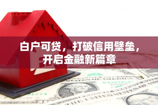 东台白户可贷，打破信用壁垒，开启金融新篇章
