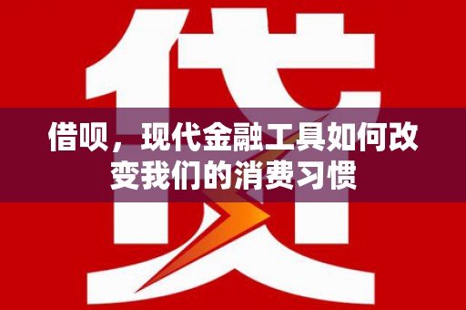 无极借呗，现代金融工具如何改变我们的消费习惯