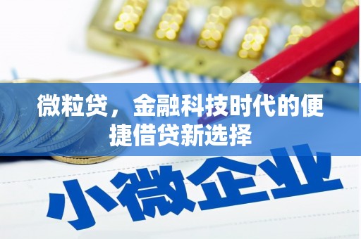夏津微粒贷，金融科技时代的便捷借贷新选择